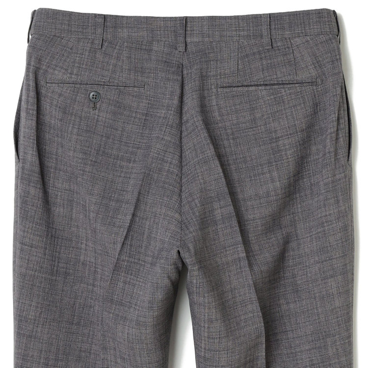 ブラックライン 【SLIM TAPERED】【春夏】0タックテーパードパンツ/グレー×スラブ/ウエストムーブ/4S SUSTAINABILITY&ECOLOGY FABRIC「ウォッシャブル」「ストレッチ」/※裾直し必要 グレー中間