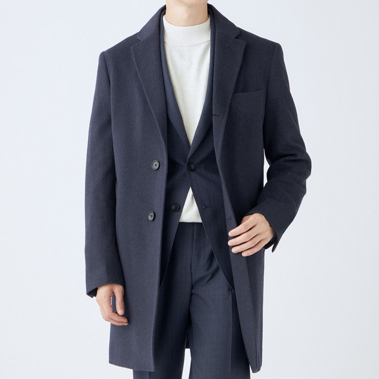 ブラックライン 【BL】【AB体】ウールチェスターコート/ネイビー/NEW ZEALAND WOOL LIMITED EDITION 紺中間