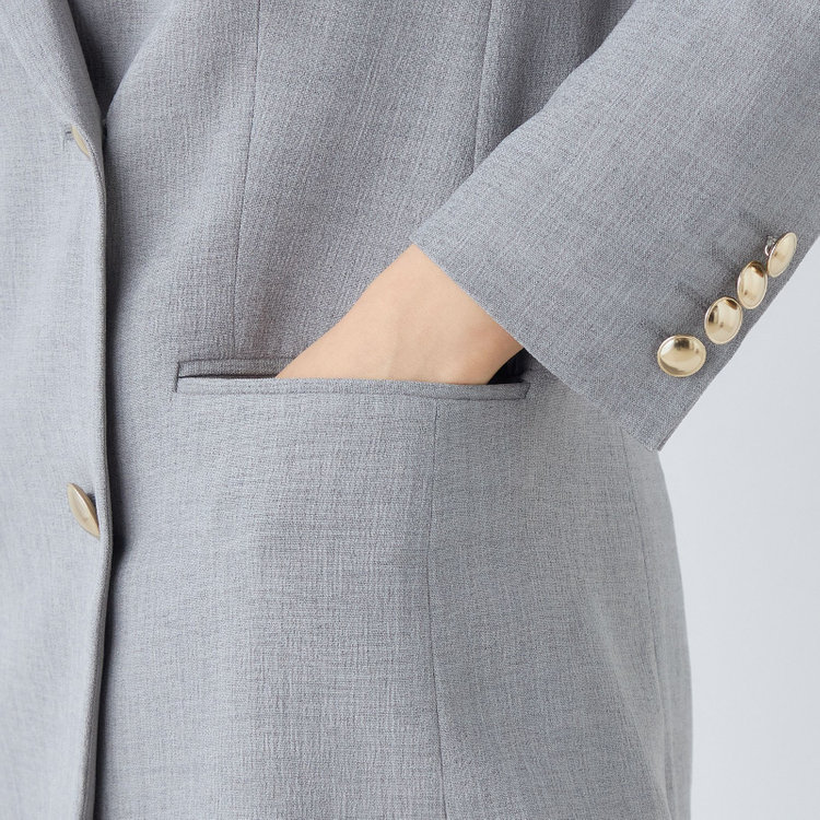 シルバーライン 【SL】【春夏】6釦2掛けダブルジャケット/グレー/ウォッシャブル/Naturemier グレー淡色