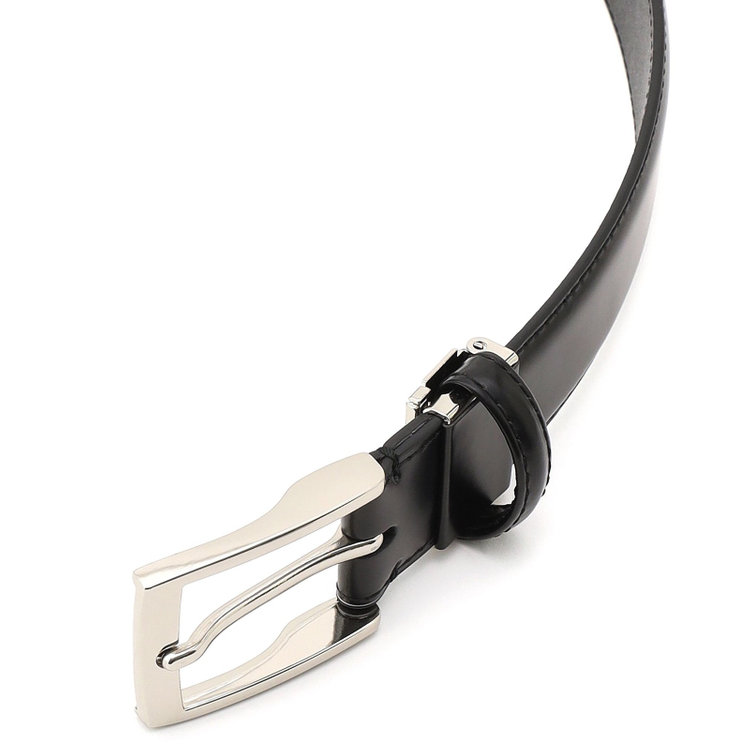 シルバーライン ピンバックルベルト 3.0幅/ブラック(ウエスト87cmまで対応) 黒