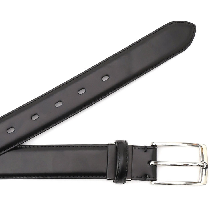 シルバーライン ピンバックルベルト 3.0幅/ブラック(ウエスト87cmまで対応) 黒