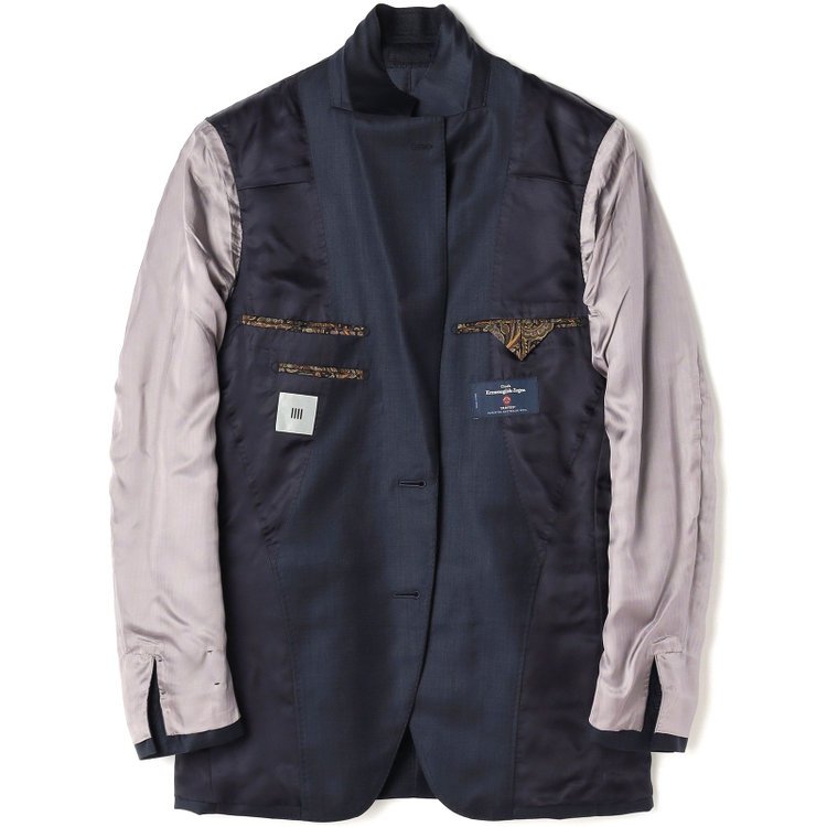 シルバーライン 【先行予約】【CLASSICO TAPERED】【秋冬】2釦シングルスーツ 1タック/ネイビー×ピンヘッド/ウエストムーブ/Ermenegildo Zegna TREFEO /※裾上げ必要 紺中間