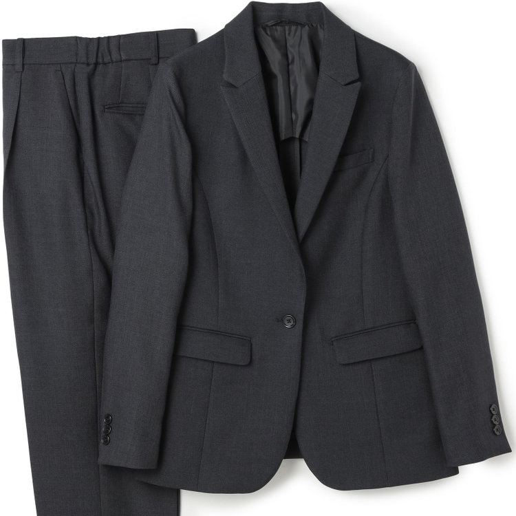 シルバーライン 【RELAX TAPERED_2】【秋冬】1釦シングルテーパードパンツスーツ/ネイビー/ウォッシャブル/4S SUSTAINABILITY&ECOLOGY FABRIC/※パンツ裾上げ済仕様 紺中間