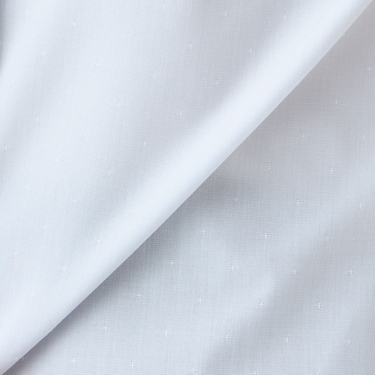 シルバーライン 【SL/7分袖】バンドカラーブラウス/グレー×ドビー小紋/TOUGH BUTTON・NON IRON グレー淡色