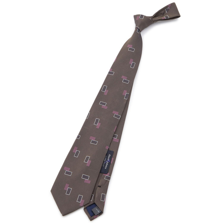 シルバーライン 【SILVER LINE】シルク小紋柄ネクタイ 8.5cm幅/ブラウン/Finest fabrics by COMO ITALY その他