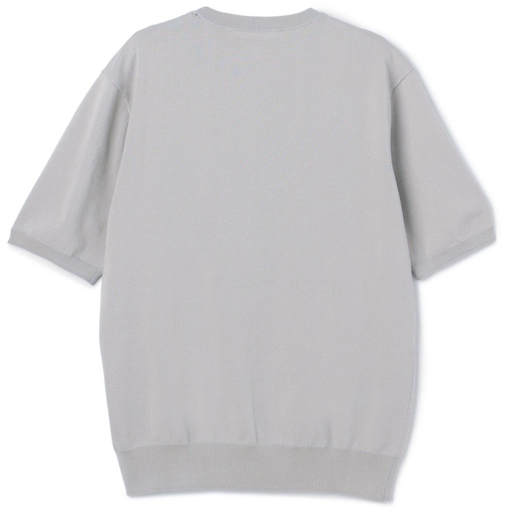 スーツセレクト 【RBC】【5分袖】コットンブレンドクルーネックニット/グレー/「マシンウォッシャブル」「UVカット」「接触冷感」 グレー淡色