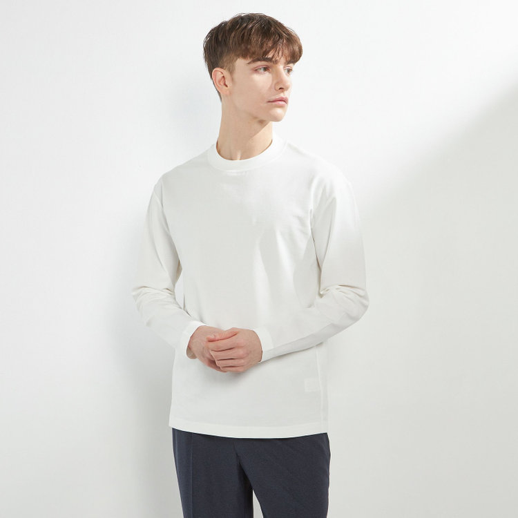 スーツセレクト 【RBC】クルーネックロングTシャツ/ホワイト/「吸汗速乾」「接触冷感」「UV加工」 白