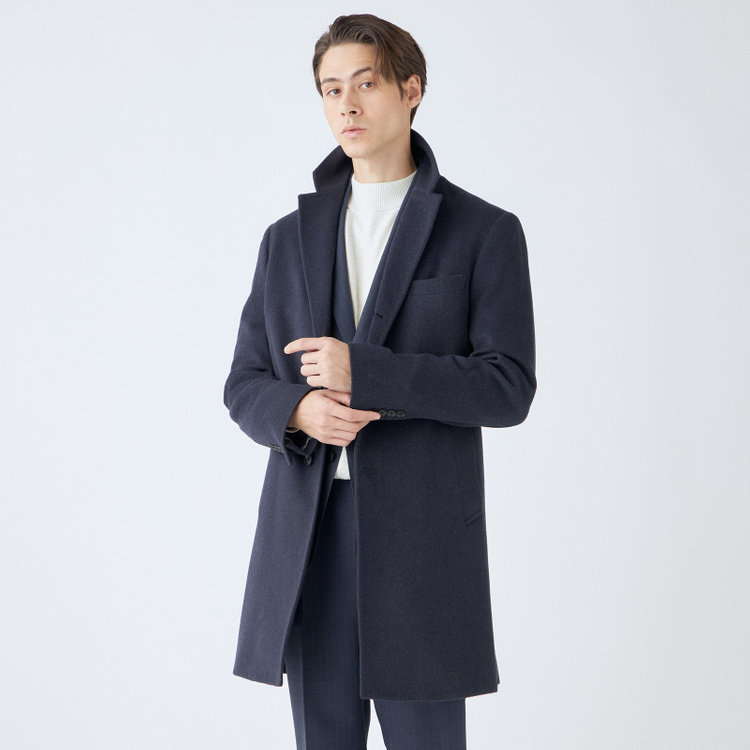 ブラックライン 【BL】【AB体】ウールチェスターコート/ネイビー/NEW ZEALAND WOOL LIMITED EDITION 紺中間