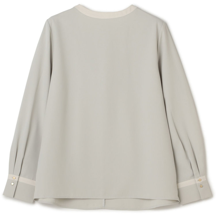 シルバーライン 【SL/長袖】ボウタイライクプルオーバー/グリーン+ホワイト/「ウォッシャブル」「ストレッチ」「防シワ」「UV加工」「静電気防止」 緑淡色