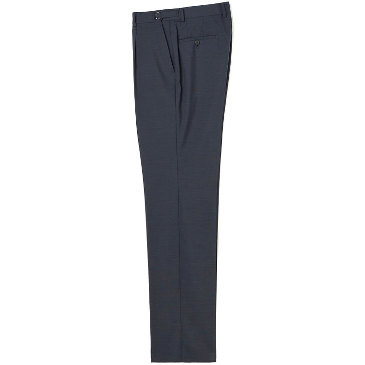 ソノタ 【BLACK LINE】【春夏】1タックワイドシルエットパンツ/ネイビー×サイロフィル/NEW ZEALAND WOOL MIX Super100’s/※裾上げ必要 紺中間
