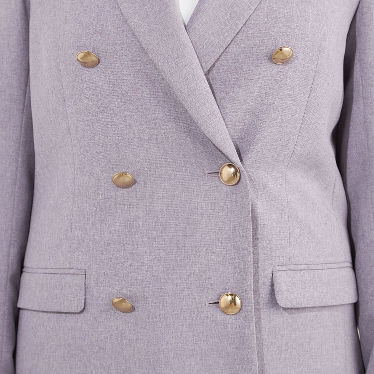シルバーライン 【SILVER LINE】【春夏】6釦2掛けダブルブレザー/4S SUSTAINABILITY&ECOLOGY FABRIC/パープル×メタル釦 紫淡色
