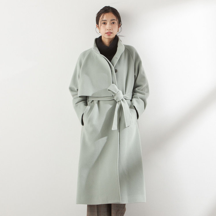 スタンドカラーアシンメトリーコート/ミント（STC2605-41_X）｜メンズ