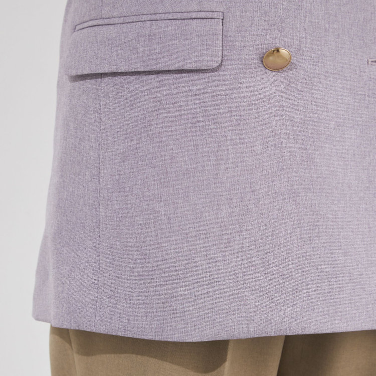 シルバーライン 【SILVER LINE】【春夏】6釦2掛けダブルブレザー/4S SUSTAINABILITY&ECOLOGY FABRIC/パープル×メタル釦 紫淡色