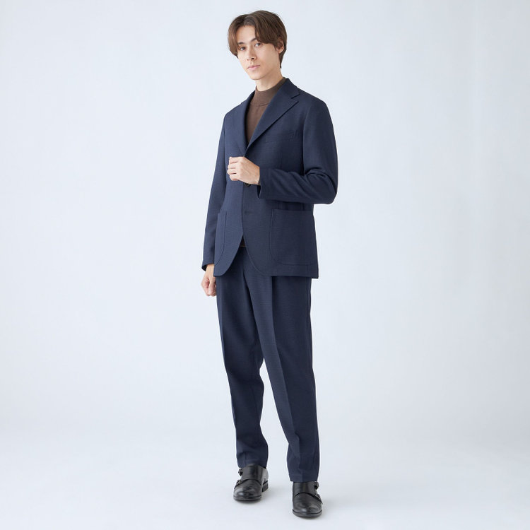 シルバーライン 【発送在庫あり】【RBC】【秋冬】3釦段返りジャケット/ネイビー×グレンチェック/パッチポケット 紺中間