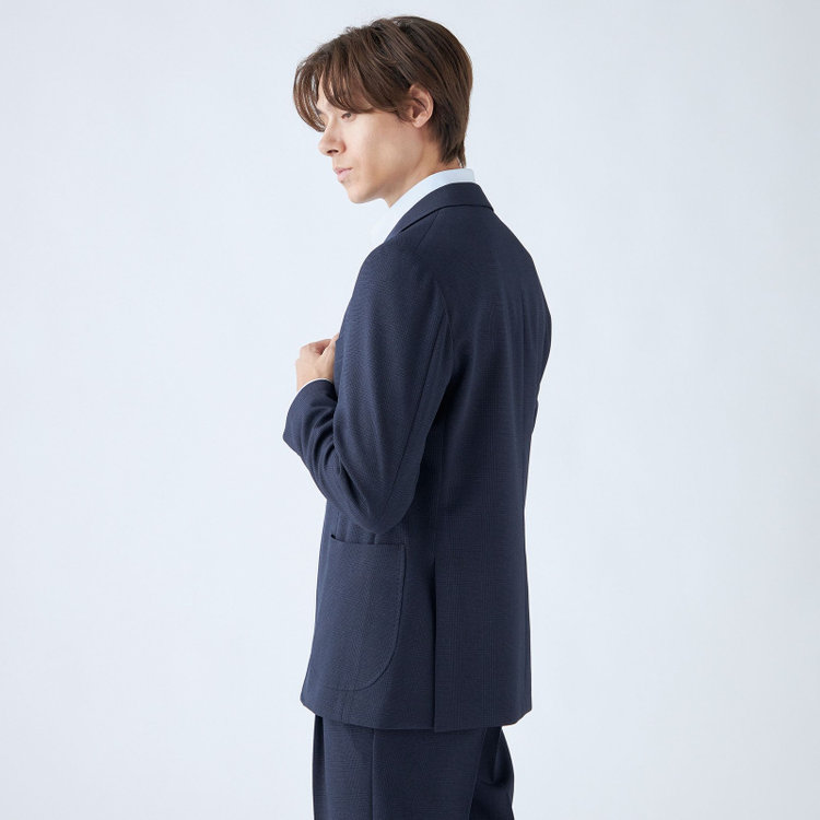 シルバーライン 【発送在庫あり】【RBC】【秋冬】3釦段返りジャケット/ネイビー×グレンチェック/パッチポケット 紺中間