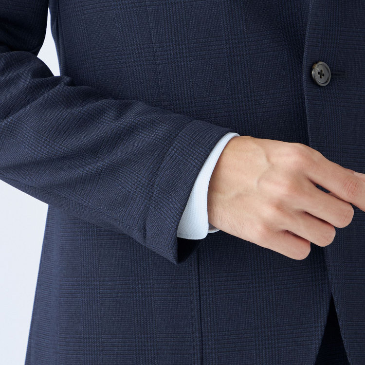 シルバーライン 【発送在庫あり】【RBC】【秋冬】3釦段返りジャケット/ネイビー×グレンチェック/パッチポケット 紺中間