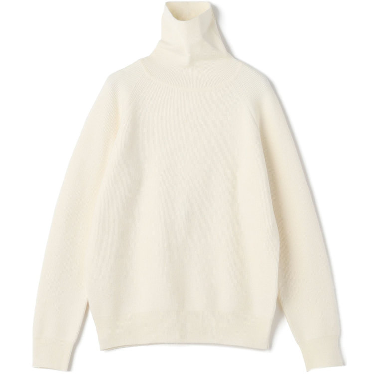 ソノタ 【RBC】【秋冬】片畦編みウールブレンド ミドルウエイトタートルネックニットセーター/ホワイト 白