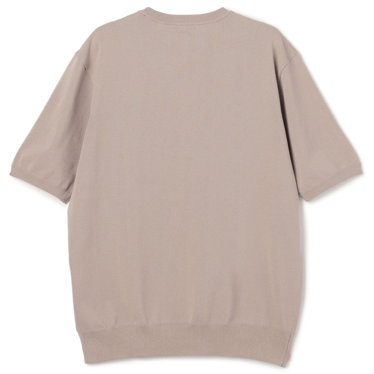 スーツセレクト 【RBC】【5分袖】コットンブレンドクルーネックニット/ブラウン/「マシンウォッシャブル」「UVカット」「接触冷感」 茶淡色
