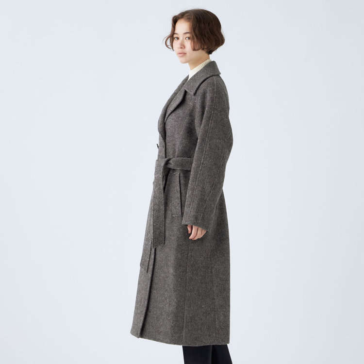 シルバーライン 【SL】ダブルベルテッドチェスターコート/グレー/RE:NEWOOL グレー濃色