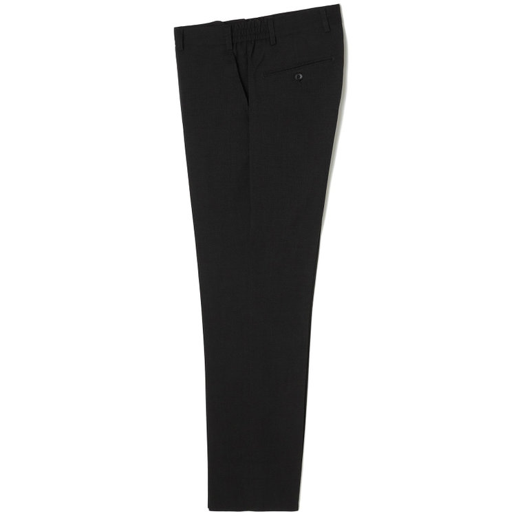 ブラックライン 【SLIM TAPERED_2】【春夏】2釦シングルスーツ 0タック/ブラック/ウエストシャーリング/4S SUSTAINABILITY&ECOLOGY FABRIC/※パンツ裾上げ済仕様 黒
