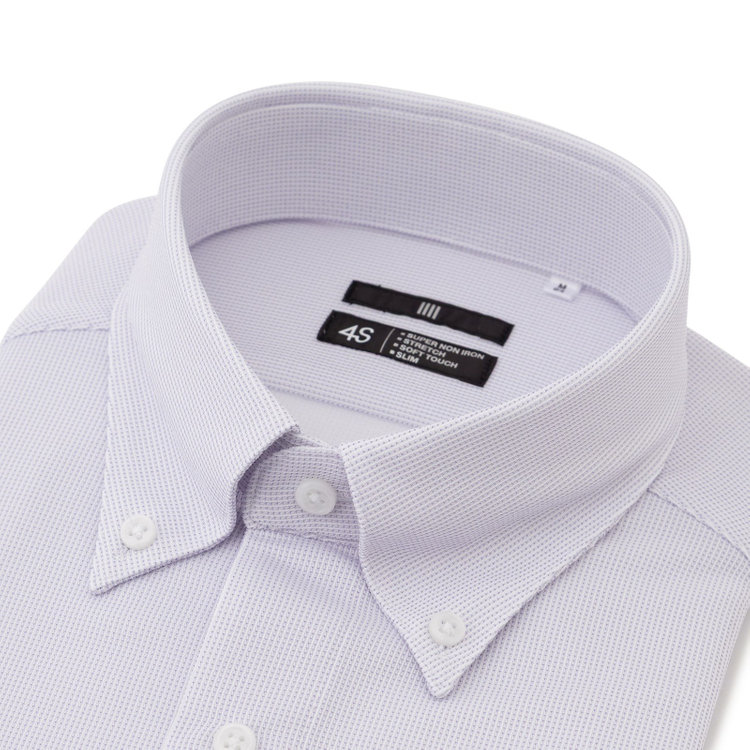 ブラックライン 【発送在庫あり】【WEB限定】【BLACK LINE】ボタンダウンワイシャツ/ラベンダー×ドビー/「4S」スーパーノンアイロン・ストレッチ その他