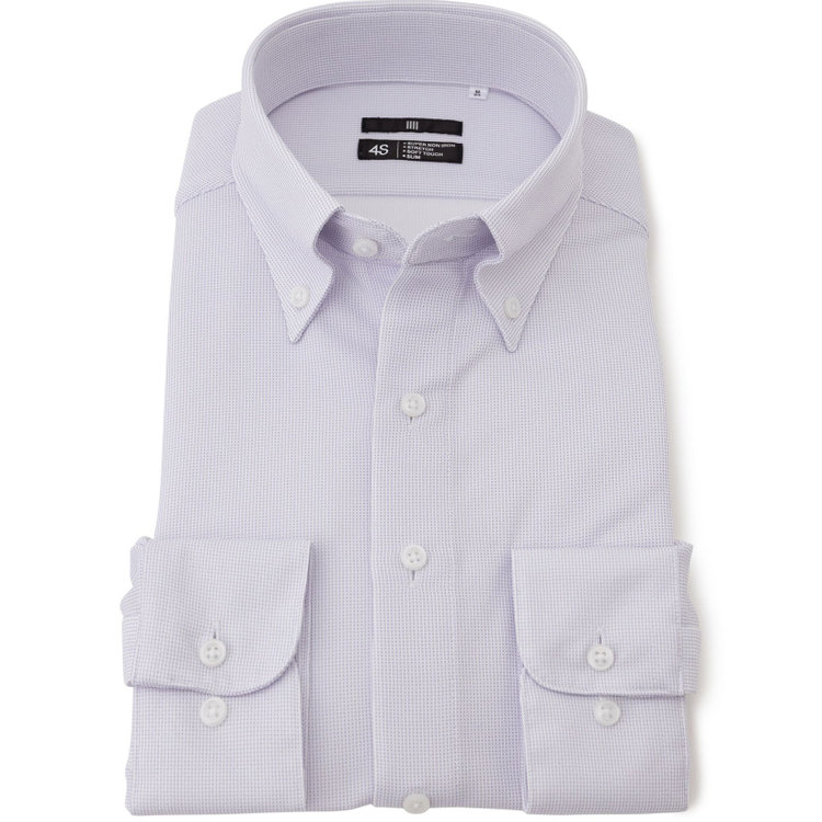 ブラックライン 【発送在庫あり】【WEB限定】【BLACK LINE】ボタンダウンワイシャツ/ラベンダー×ドビー/「4S」スーパーノンアイロン・ストレッチ その他