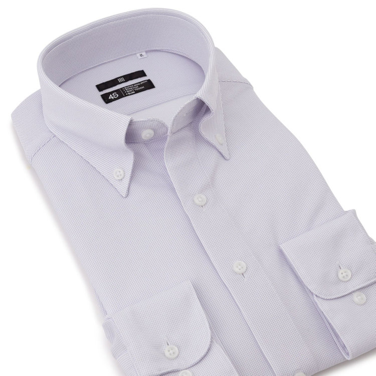 ブラックライン 【発送在庫あり】【WEB限定】【BLACK LINE】ボタンダウンワイシャツ/ラベンダー×ドビー/「4S」スーパーノンアイロン・ストレッチ その他