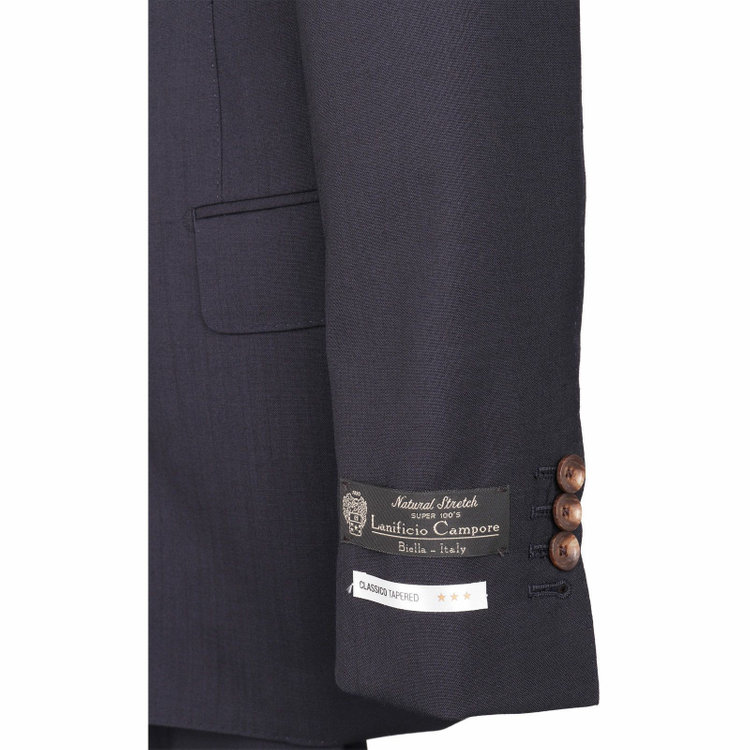スーツセレクト 【CLASSICO TAPERED】【春夏】6釦2掛けダブルスーツ 1タック/ネイビー/Lanificio Campore biella italy super 100's ネイビー系(紺)