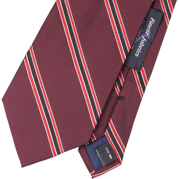 シルバーライン 【SILVER LINE】シルクストライプネクタイ 8.5cm幅/ワイン+ブラック/Finest fabrics by COMO ITALY その他
