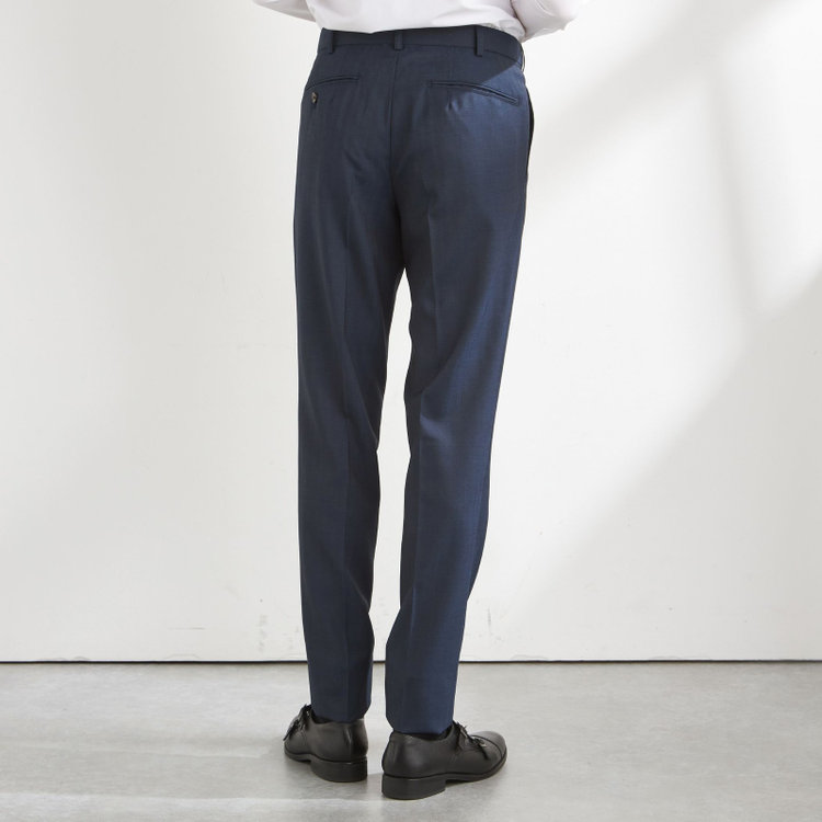 シルバーライン 【CLASSICO TAPERED】【秋冬】3釦段返りスーツ 2タック/ブラウン×シャドーストライプ/ウエストムーブ/NEW ZEALAND WOOL MIX/※裾上げ必要 紺中間