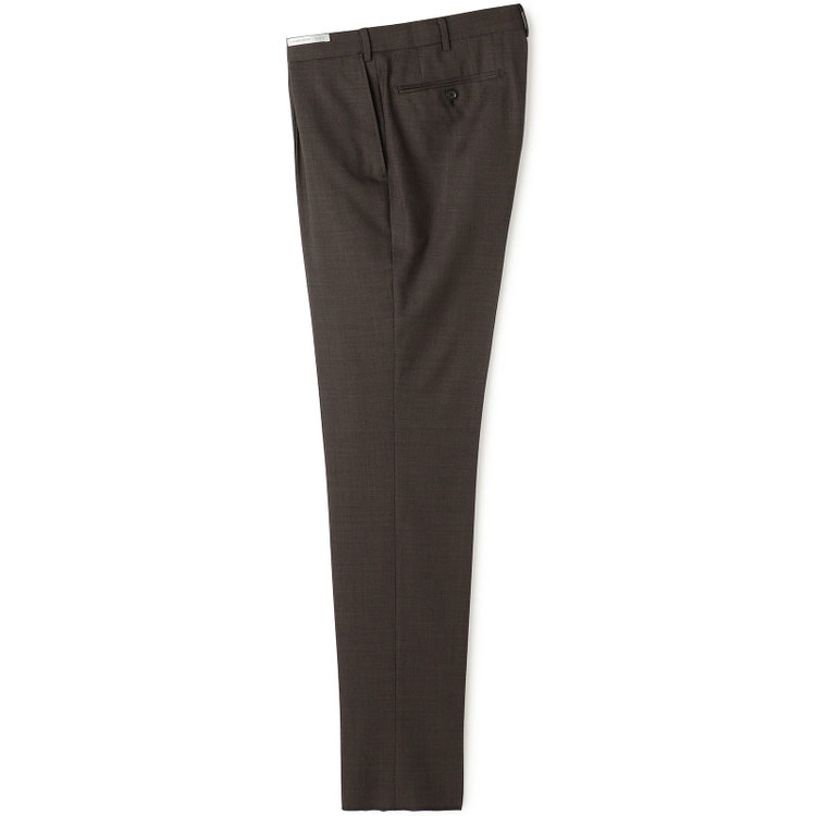 シルバーライン 【CLASSICO TAPERED】【春夏】1タックテーパードパンツ/ブラウン/ウエストムーブ/※裾上げ必要 茶中間