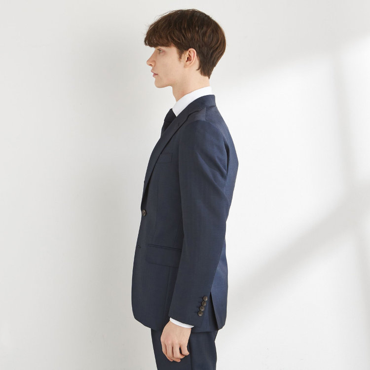 シルバーライン 【CLASSICO TAPERED】【秋冬】3釦段返りスーツ 2タック/ブラウン×シャドーストライプ/ウエストムーブ/NEW ZEALAND WOOL MIX/※裾上げ必要 紺中間