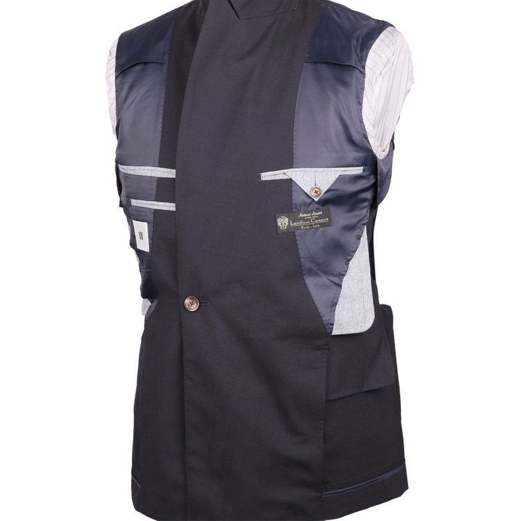 スーツセレクト 【CLASSICO TAPERED】【春夏】6釦2掛けダブルスーツ 1タック/ネイビー/Lanificio Campore biella italy super 100's ネイビー系(紺)