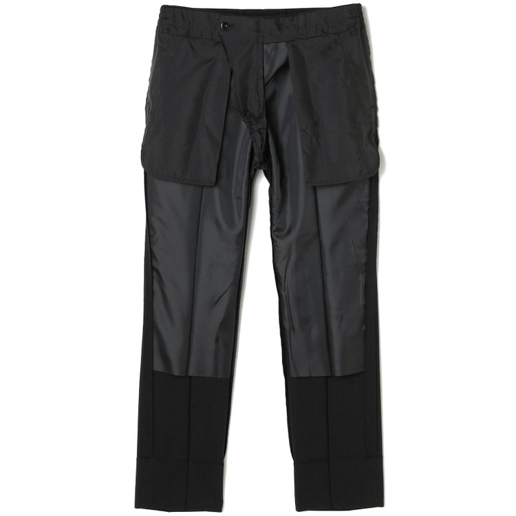 ブラックライン 【SLIM TAPERED_2】【春夏】2釦シングルスーツ 0タック/ブラック/ウエストシャーリング/4S SUSTAINABILITY&ECOLOGY FABRIC/※パンツ裾上げ済仕様 黒