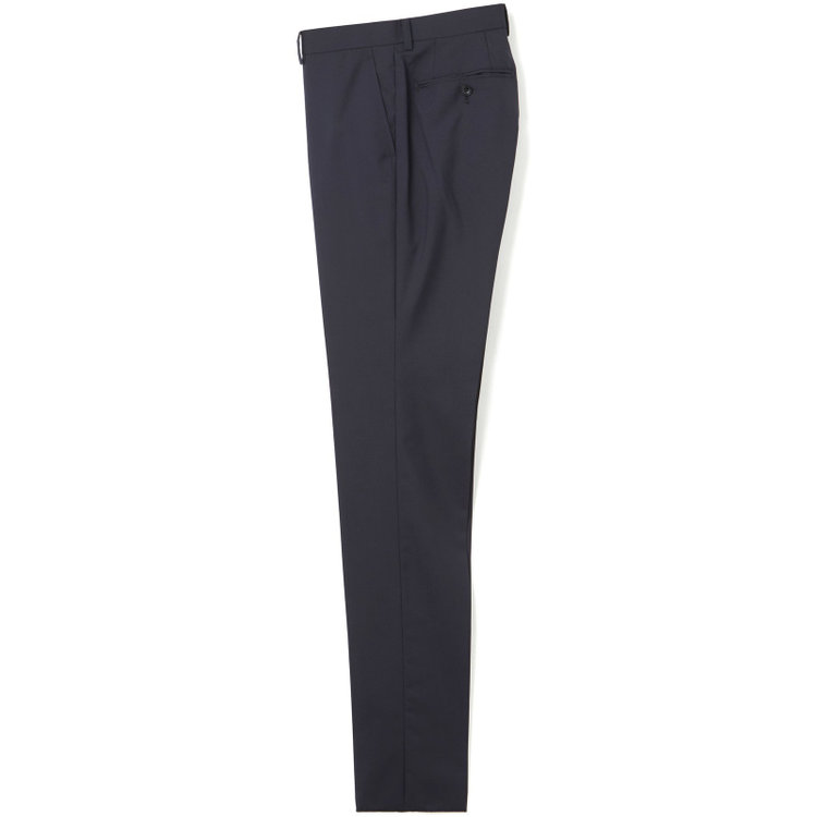 ブラックライン 【SLIM TAPERED_2】【年間】スペアパンツ付き/2釦シングルスーツ 0タック/ネイビー×ソリッド/THE RECRUIT STYLE/SHOWER CLEAN/※裾上げ必要 紺中間