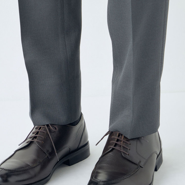 ブラックライン 【KSW】【春夏】0タックパンツ/グレー×バーズアイ/※裾上げ済仕様 グレー中間