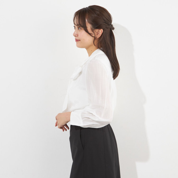 SUIT SELECT　アウトレット 【WEB限定/OUTLET/汚れ・キズ等有】【SUIT SELECT×Samantha Thavasa】【長袖】リボンブラウス/ホワイト 白