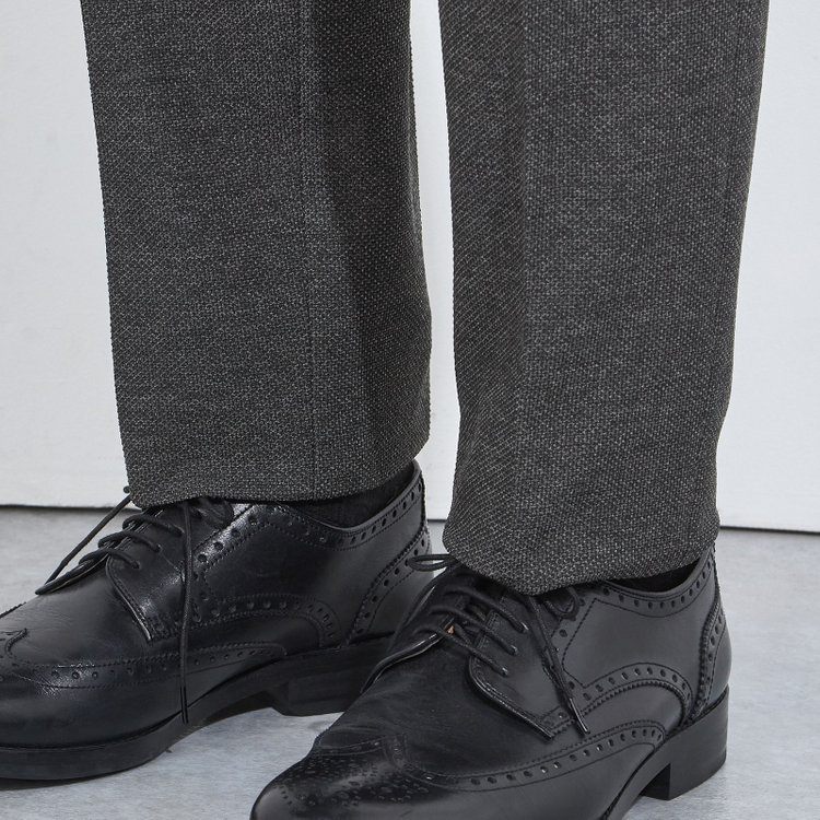シルバーライン 【CLASSICO TAPERED】【秋冬】1タックテーパードパンツ/グレー/ウエストシャーリング/4S SUSTAINABILITY&ECOLOGY FABRIC/※裾上げ必要 グレー濃色
