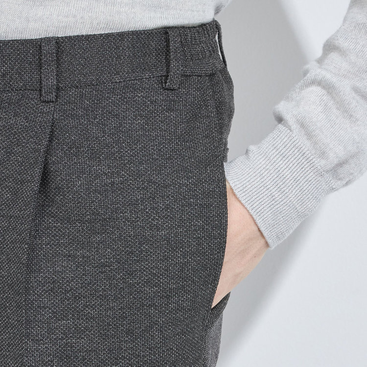 シルバーライン 【CLASSICO TAPERED】【秋冬】1タックテーパードパンツ/グレー/ウエストシャーリング/4S SUSTAINABILITY&ECOLOGY FABRIC/※裾上げ必要 グレー濃色