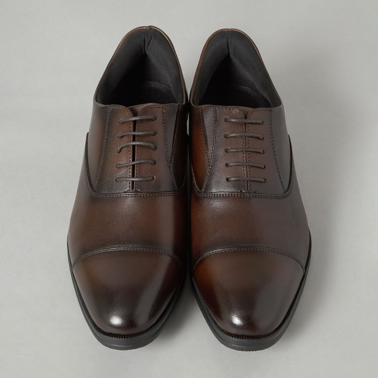 スーツセレクト 【発送在庫あり】靴べら不要！ハンズフリー仕様/ストレートチップ/ダークブラウン 茶濃色