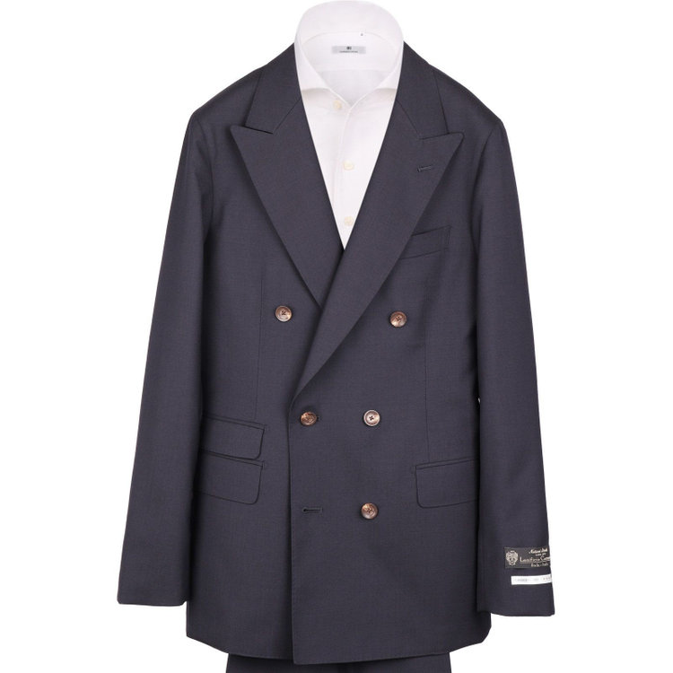 スーツセレクト 【CLASSICO TAPERED】【春夏】6釦2掛けダブルスーツ 1タック/ネイビー/Lanificio Campore biella italy super 100's ネイビー系(紺)