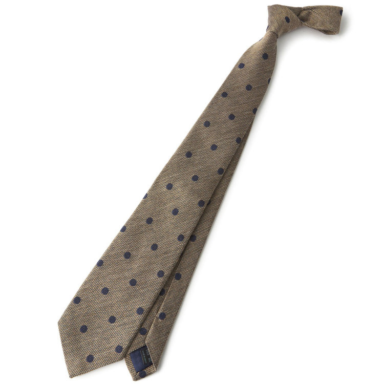シルバーライン 【発送在庫あり】【SILVER LINE】コットンウールシルクドットネクタイ 8.5cm幅/ベージュ/ITALIAN FABRICS その他