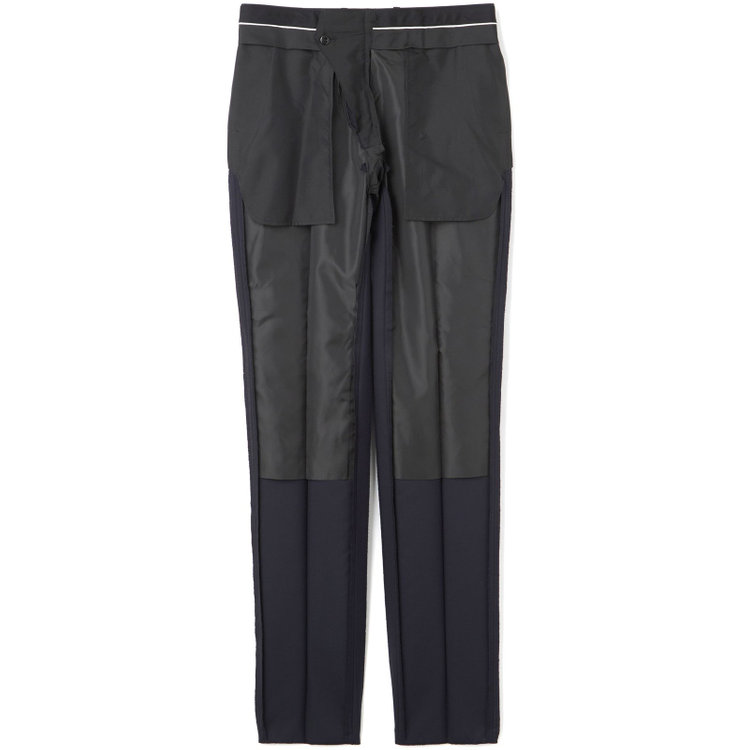 ブラックライン 【SLIM TAPERED_2】【年間】スペアパンツ付き/2釦シングルスーツ 0タック/ネイビー×ソリッド/THE RECRUIT STYLE/SHOWER CLEAN/※裾上げ必要 紺中間