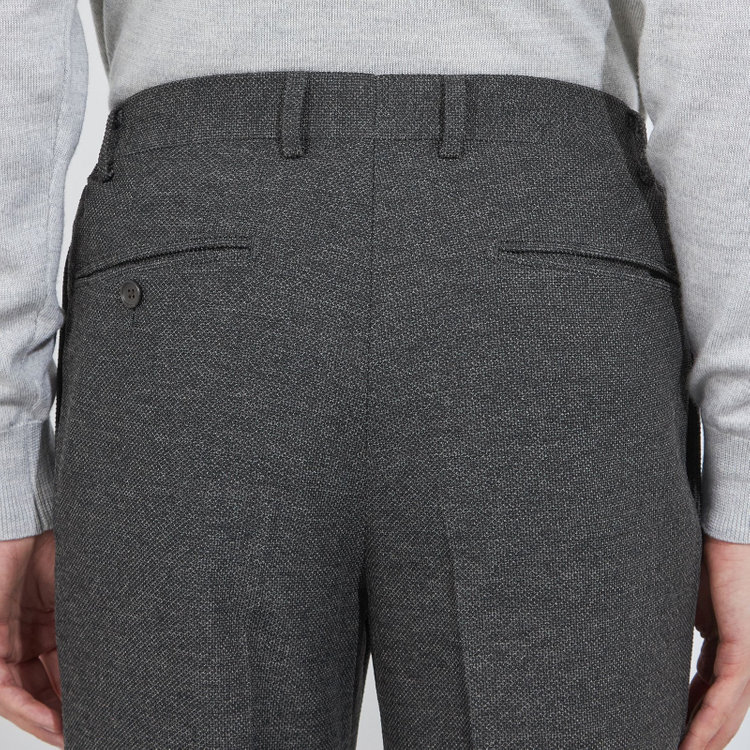 シルバーライン 【CLASSICO TAPERED】【秋冬】1タックテーパードパンツ/グレー/ウエストシャーリング/4S SUSTAINABILITY&ECOLOGY FABRIC/※裾上げ必要 グレー濃色