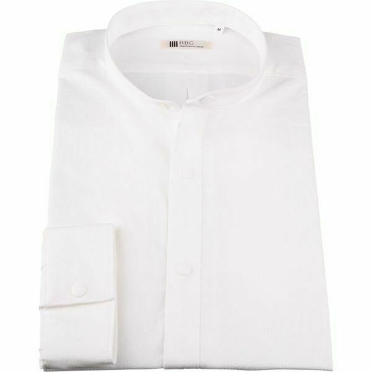 SUIT SELECT　アウトレット 【WEB限定/OUTLET/汚れ・キズ等有】【RBC】【長袖】バンドカラーシャツ/ホワイト ホワイト系(白)