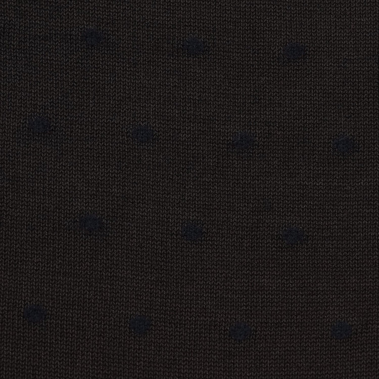 スーツセレクト 【発送在庫あり】ソックス/ブラウン×ネイビードット/（25cm～27cm） 茶中間