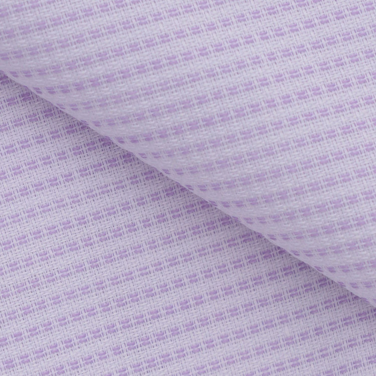 シルバーライン 【発送在庫あり】 【SILVER LINE】【形態安定】ワイドカラーワイシャツ/ホワイト×パープルドビー 紫中間