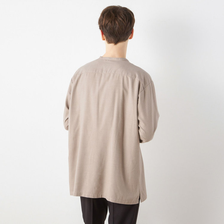 スーツセレクト 【RBC/長袖】バンドカラーシャツ/ブラウン 茶中間