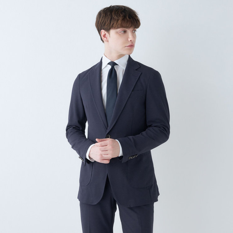 シルバーライン 【CLASSICO TAPERED】【春夏】2釦シングルジャケット/ネイビー/パッチポケット/RIRANCHA 紺中間