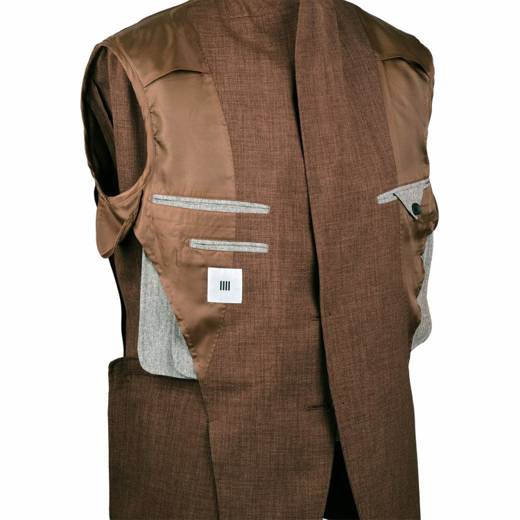 スーツセレクト 【発送在庫あり】【RBC】【春夏】3釦シングルスーツ 2タック/ブラウン/ドローコード&ウエストシャーリング/※パンツ裾上げ済仕様 ブラウン系(茶)